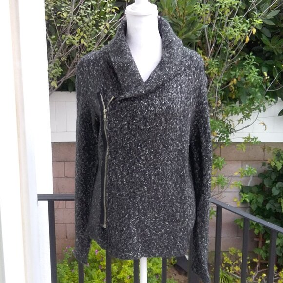 NEW Love Tree Black-Gray Heather Sweater Jacket Zipper Small - Picture 5 of 5
